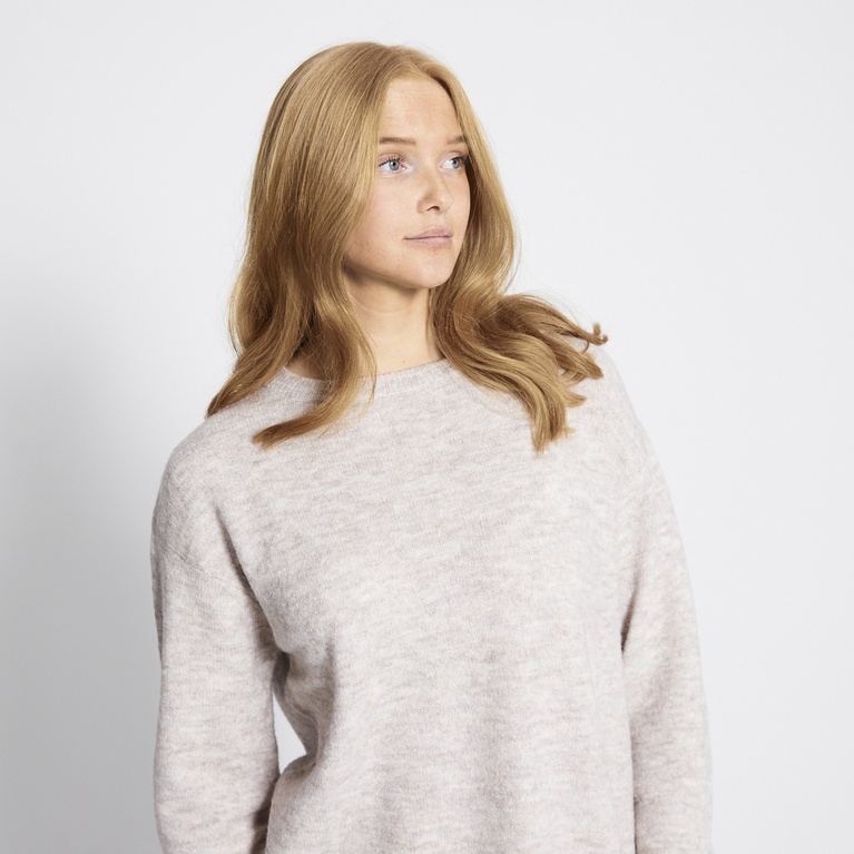 Basic knit sweater "Signe" Light Beige
